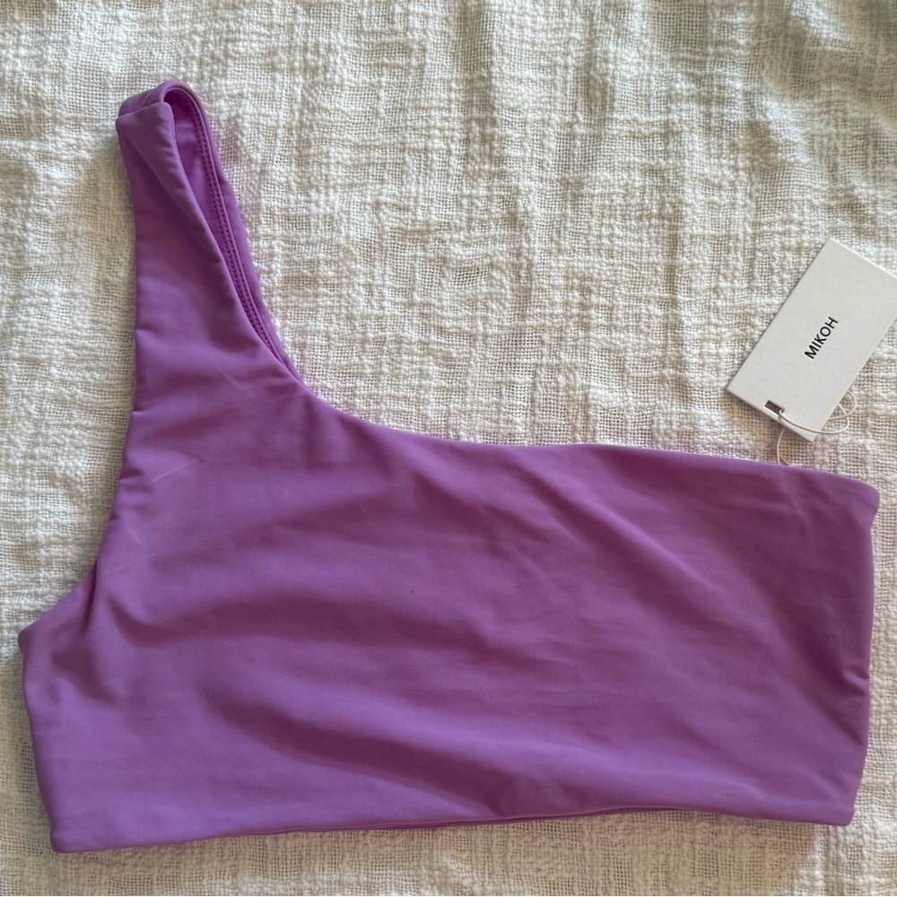 Mikoh Purple One-Shoulder Bikini Top